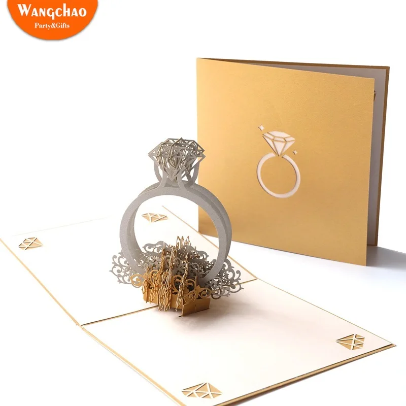 

Creative 3D Diamond Greeting Card Anniversary Greeting Card with Envelope Wedding Invitation Valentine's Day Gift Card