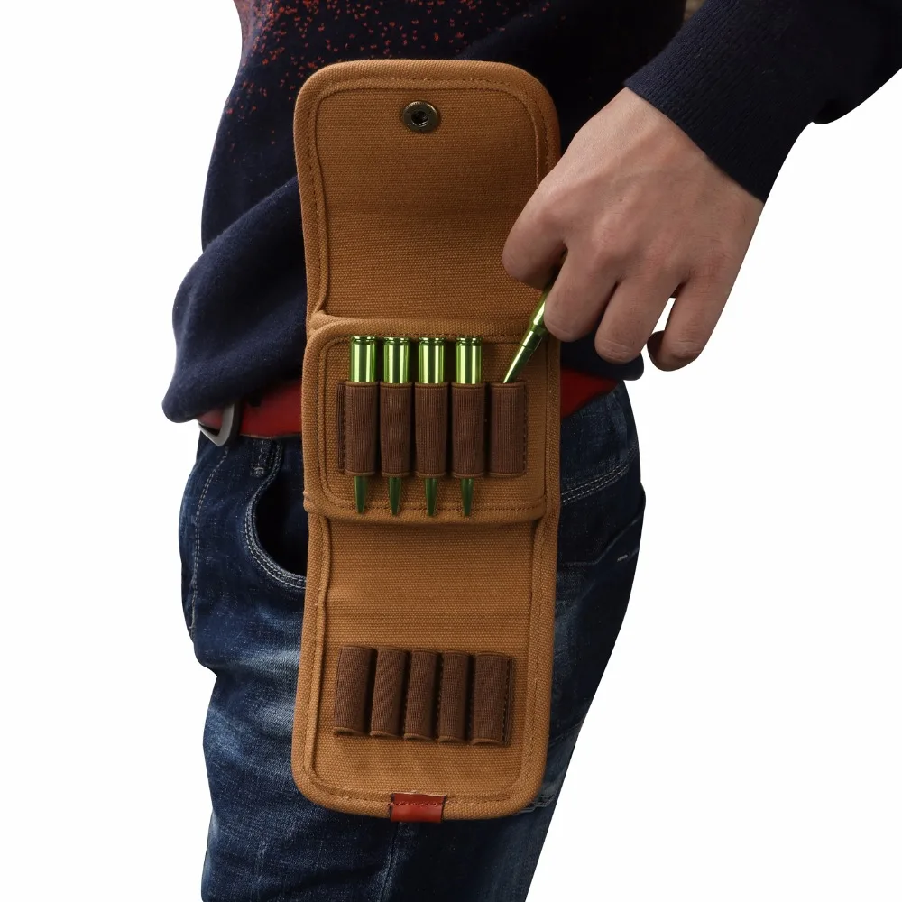 

2015 Tourbon Designer Hunting Accessories Canvas & Leather Cartridge Holder Tactical Ammo Pouch Rifle Stock Bandolier Bag