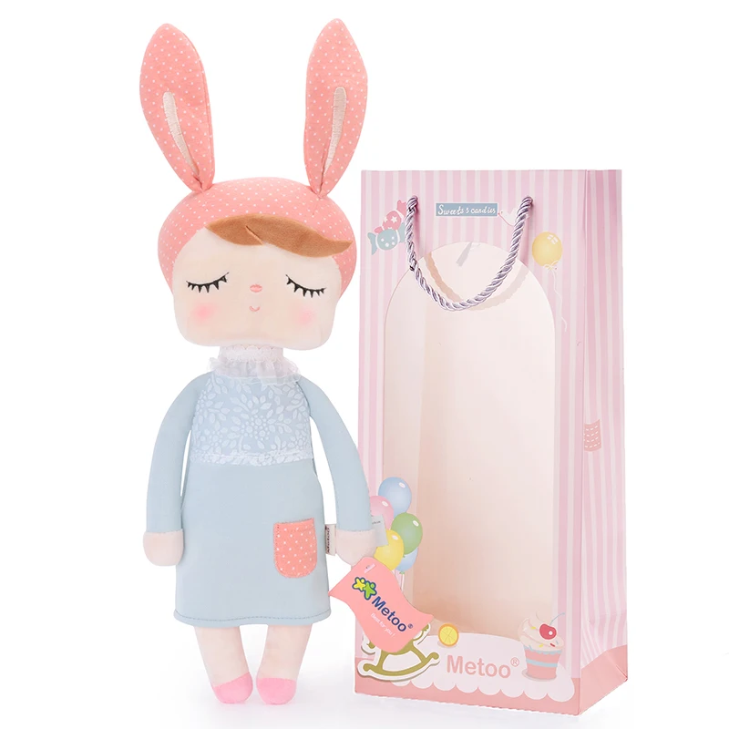 

Metoo Bunny Angela Dolls Wearing Gray Rabbit Dress Stuffed Dolls
