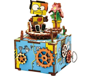 

3D Stereo Puzzle DIY Music Box Hand-assembled Girls Birthday Gift Wooden Music Box educational toys