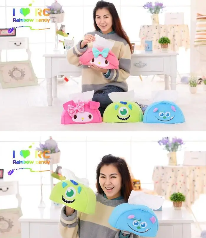 

Candice guo plush toy stuffed doll cartoon Monsters University my melody girl tissue paper towel box cover kid birthday gift 1pc
