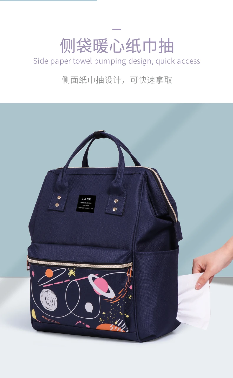 Новейшая LAND Mommy сумка для подгузников модный рюкзак для подгузников Детская сумка для прогулки с ребенком для новорожденного использования красного синего цвета MPB26