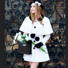Original 2016 Brand Autumn and Winter 2 Pieces Set Cape Slim Elegant Wool Skirt Long Coats Poncho Jacket Women Cloak Wholesale