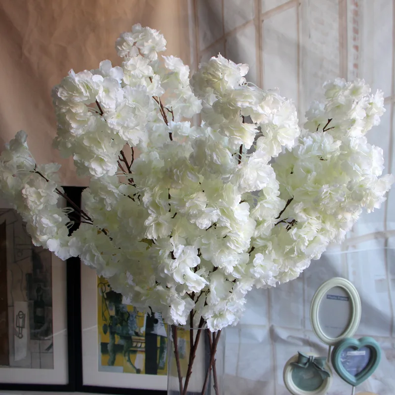 Large thick artificial cherry blossoms silk flowers simulation tree