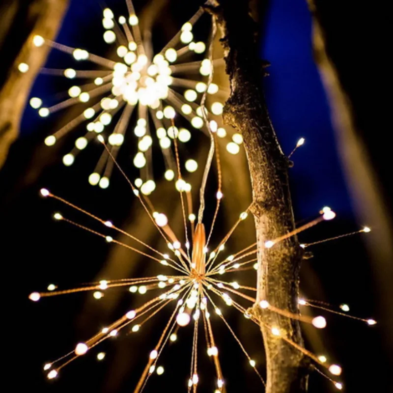 

200 /100 PCs led lamp string waterproof remote control battery box Fireworks lamp copper wire string light