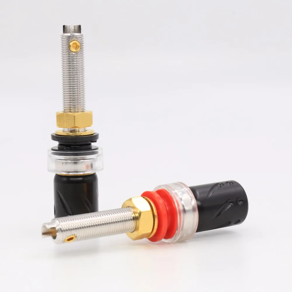 

Free shipping 4pcs Viborg VB-301(R) 99.995% Pure copper Rhodium plated binding post hifi amplifer speaker terminal