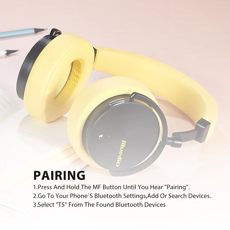 Bluedio T5 Active Noise Cancelling Wireless Bluetooth Headphones Bluetooth 4.2 Portable Headset with microphone For Cell Phone