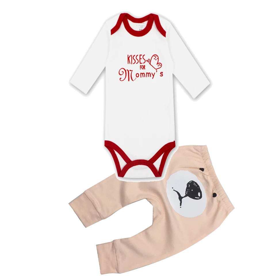 

2pcs Baby Clothes Bodysuits+pants suit Cotton O-neck Long Sleeves boy Clothing Infant Toddler Garment Underwear pants