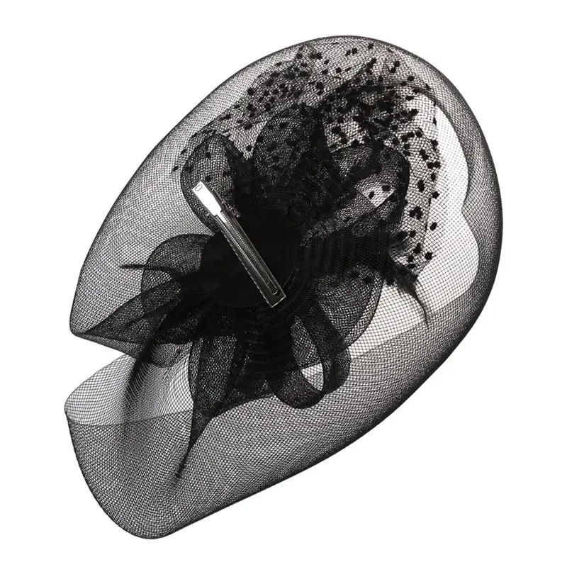 Свадебная заколка для волос 25 см черный чародей