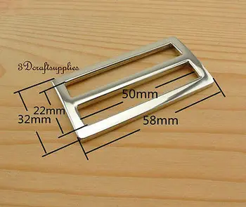 

strap adjuster rectangle sliders alloy nickel 50mm 2 inch 10pcs U28
