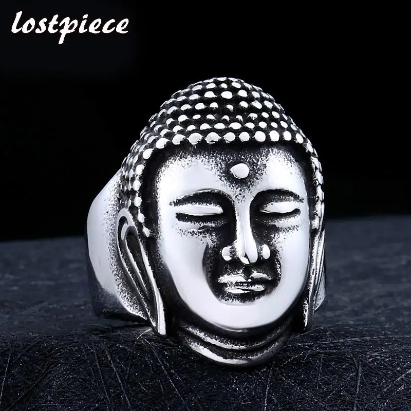 Lostpiece цвет серебристый Золотой Цвет панк Титан 316L Нержавеющая сталь головы Будды