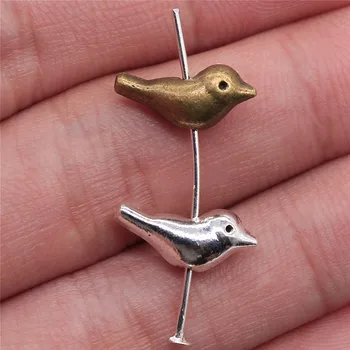 

WYSIWYG 8pcs 15x6x5mm Bird Charms For Jewelry Making Beads Fits DIY Bracelets Accessories Bird Small Hole Beads Charms