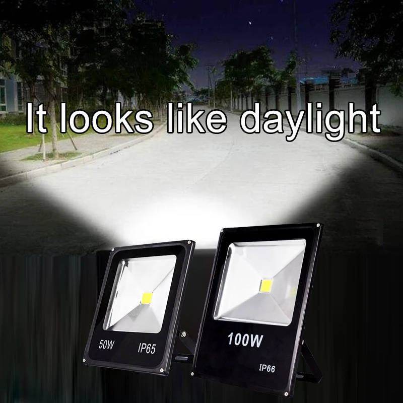 LED Flood lights 10W 20W 30W 50W 100W AC110-220V Outdoor Lighting Reflector Spot IP65 Floodlights Garden WallLamp with drive solar led light with timing off function powered high power 25w 100w floodlights with solar panel and remote controller