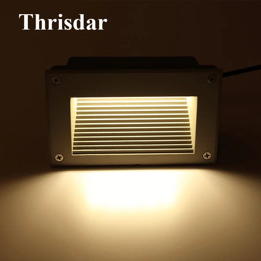 

Thrisdar 4PCS 3W 5W Outdoor Led Footlight IP65 Waterproof Recessed Wall Corner Light Landscape Pathway Garden Step Stair Light