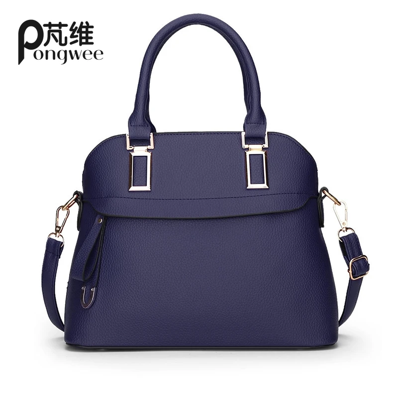 

PONGWEE Fashion Luxury PU Leather Handtas Handbags Simple Shoulder Bags Famous Designer Sac a Main Femme Messenger Bags