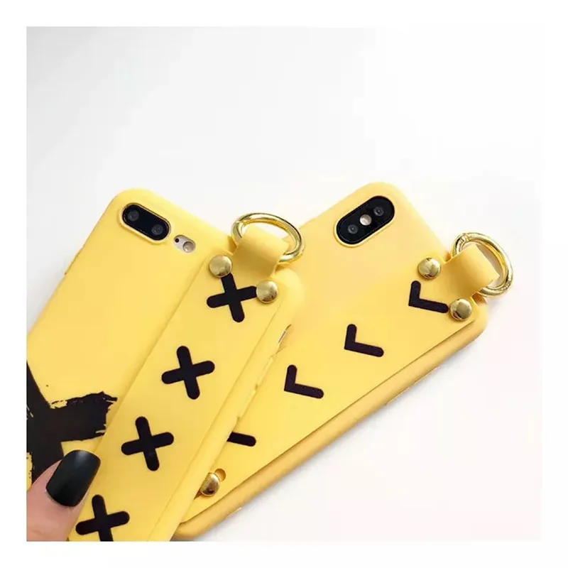 LUDI Yellow Hand Grip Phone Case For iPhone X 6 7 8 Plus Cover Shockproof Soft Silicone Back Case For iPhone 6S 7 8 Fundas Capas01_1