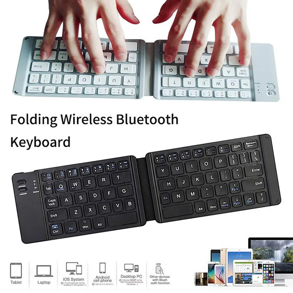 Беспроводная складная Bluetooth клавиатура легкая и удобная Bluetooth 3,0 складная клавиатура складная BT беспроводная клавиатура для телефона ноутб...