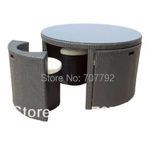 Новинка! Открытый Патио Плетеная Мебель 5 шт. набор столовой