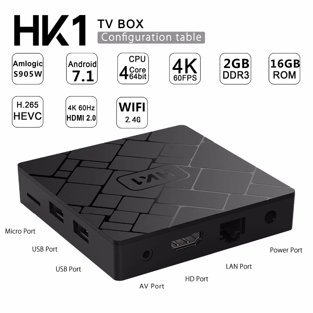 Android tv BOX S905W 2G 16G ТВ приемник 4K 2160P HDMI Wifi медиаплеер youtube Skype Netflix 3D видео Google Play Store