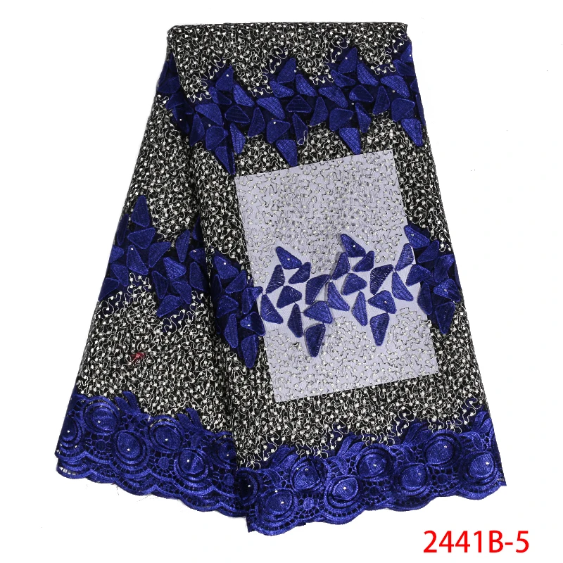 

African Lace Fabric 2018 Embroidered Nigerian Laces Fabric Bridal High Quality French Tulle Lace Fabric For Women Dress QF2441B