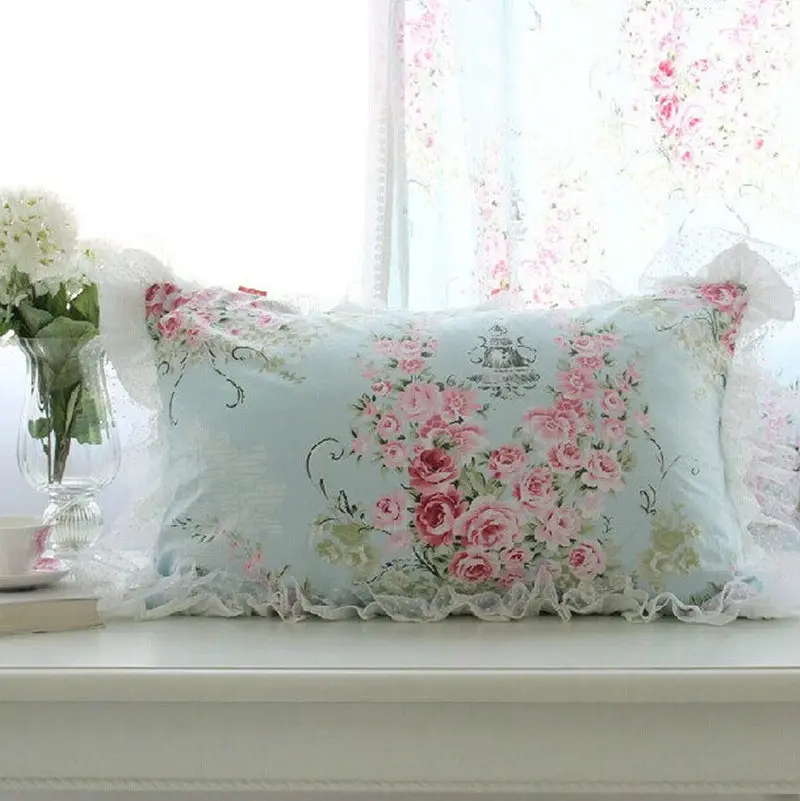 Fashion pastoral pillowcase printed flower wedding bedding single
