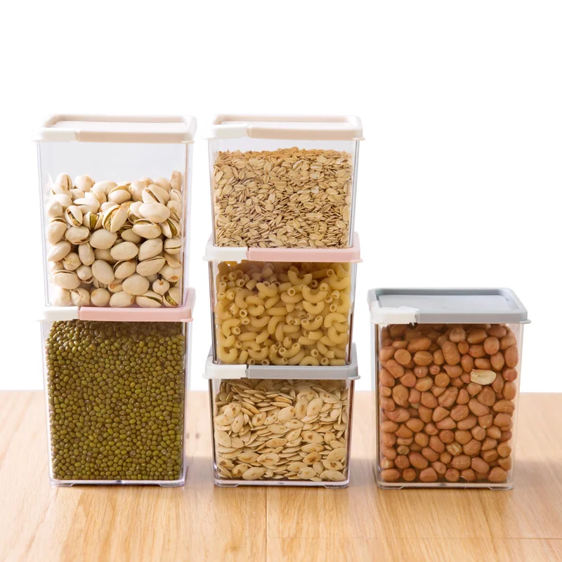 

Home kitchen sealed plastic food storage box tank dried grains Cookie Jar storage tank