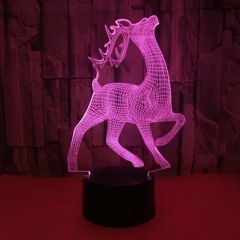 

3D LED Night Light Deer with 7 Colors Light for Home Decor Lamp Amazing Visualization Optical Squirrel Lights Illusion Awesome