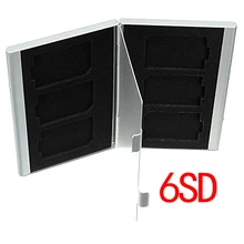 Чехол передачи чехол для хранения карт памяти Alu защиты. Для SD TF Flash For silver 6SD