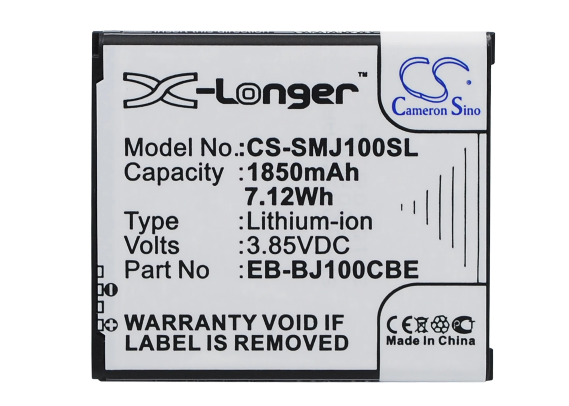 

Cameron Sino 1850mAh Battery EB-BJ100BCE,EB-BJ100CBE for Samsung Galaxy J1,SM-J100D,J100F,J100FN,J100H,J100M,J100S,J100V,J100VPP