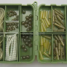 Коробка для ловли карпа, загруженная с 232 тефлоновыми крючками для карпа, безопасными свинцовыми зажимами, бусинами, Вертлюгами, бойлами stop-TB4-C-Thru коричневыми