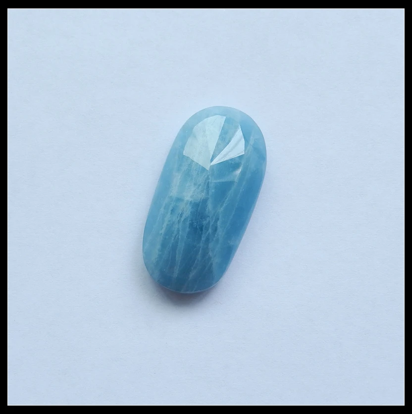 

New Natural Stone Faceted Blue Aquamarine Cabochon 34x17x8mm 10.37g Trendy Jewelry Best Birthday Gift Accessories