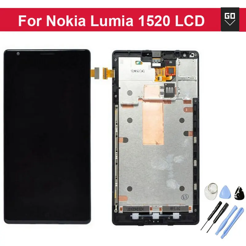 

100% Guarantee For Nokia Lumia 1520 LCD Screen Display and Touch Screen Digitizer Assembly with frame + tools