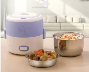

220V 1+0.3L 200w Electric lunch box Rice cooker Food grade 304 stainless steel PTC Three-dimensional heating
