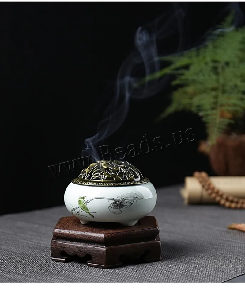 Incense Coil Holder Ceramic Incense Burners Portable Porcelain Censer Aromatherapy Furnace Home Living Room Decoration Decor