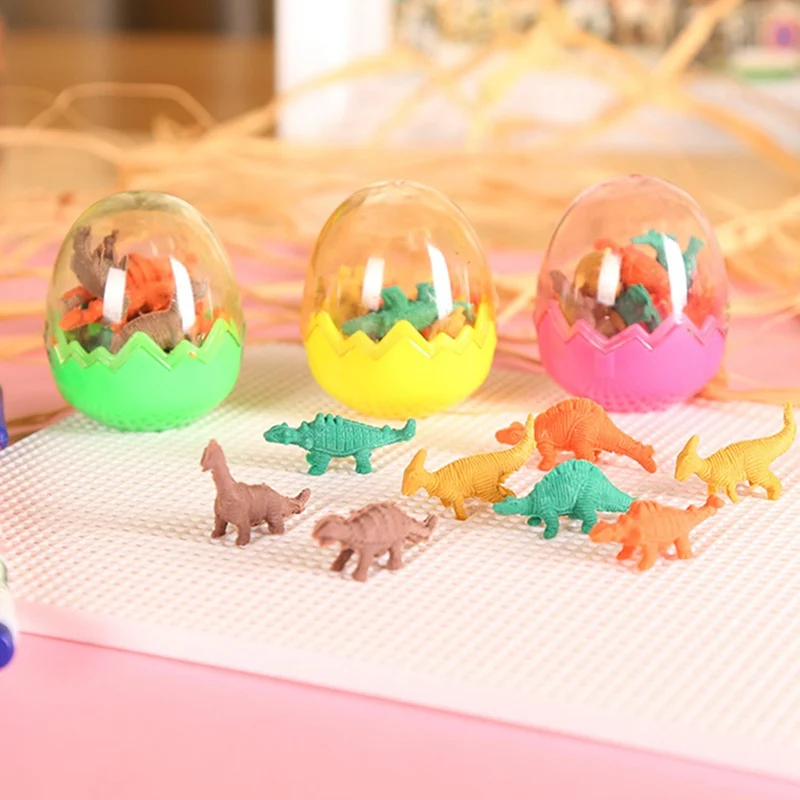 

24pcs/pack Novelty Mini Dinosaur Egg Pencil Rubber Erase Students Stationary Giftr Dinosaur mold toys for kids Random style