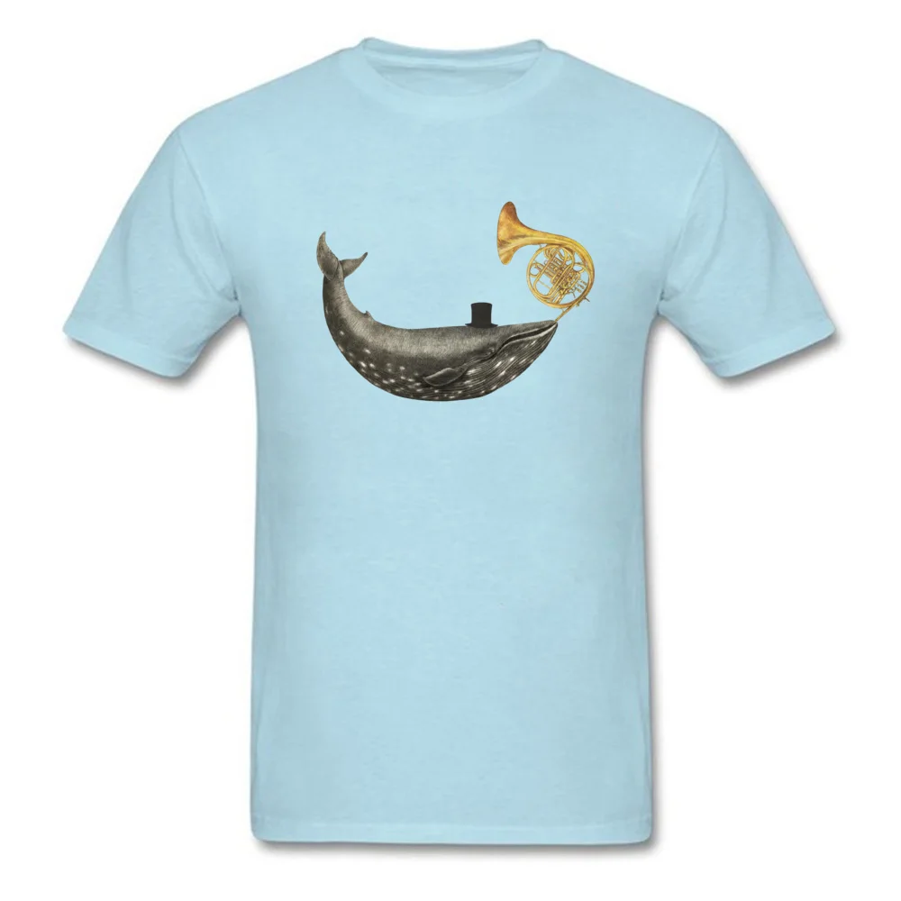 Tops Shirt Whale Song T Shirt Summer Fall 2018 Fashion Printed Short Sleeve Pure Cotton Round Collar Men Tshirts Printed Whale Song light