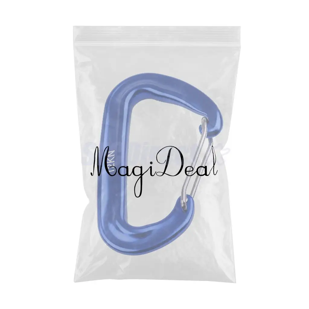 MagiDeal 12KN Aluminium Climbing Carabiner D Shape Spring Snap Climb Clasp Clip Hook Locking Buckle Outdoor Climbing Accessories