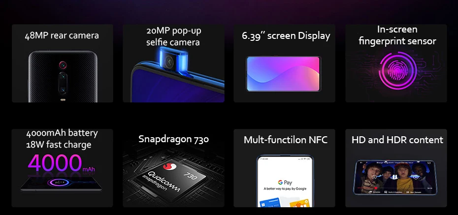 Глобальная версия Xiaomi mi 9 T 9 T 6GB 128GB Red mi K20 4000mAh Snapdragon 730 6,3" AMOLED экран 48MP камера NFC Смартфон