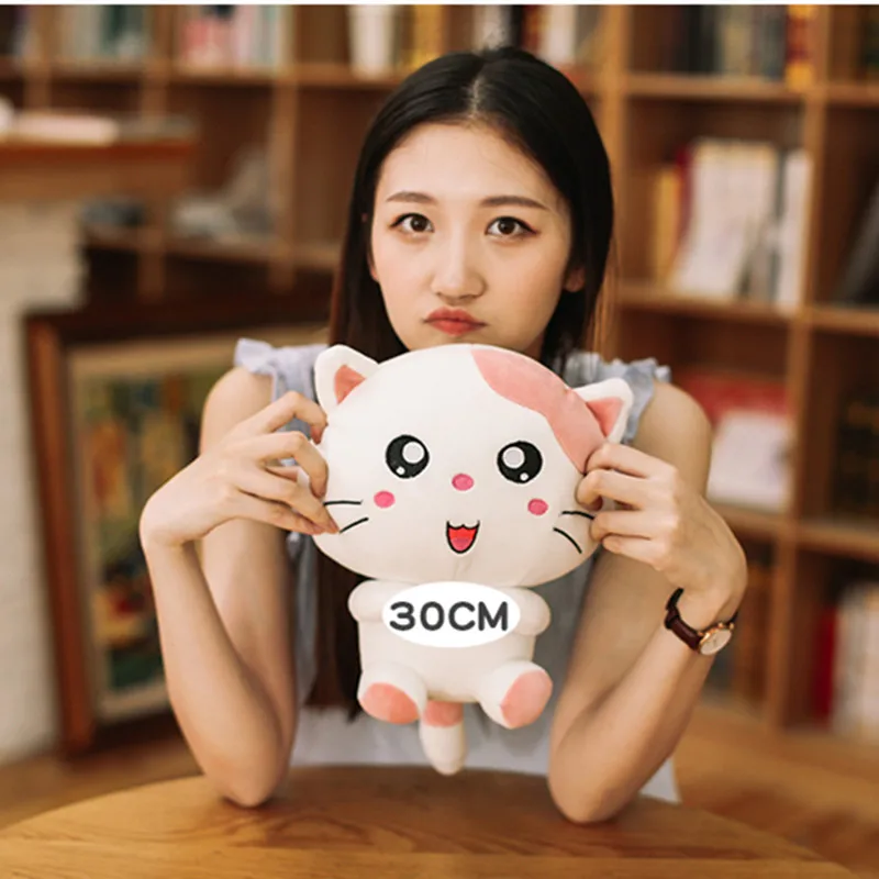 

30cm Lovely Big Face Emoji Cat Stuffed Animal Plush Toys Soft Down Cotton Dolls Cute Best Gift for Kids Baby Children Girls