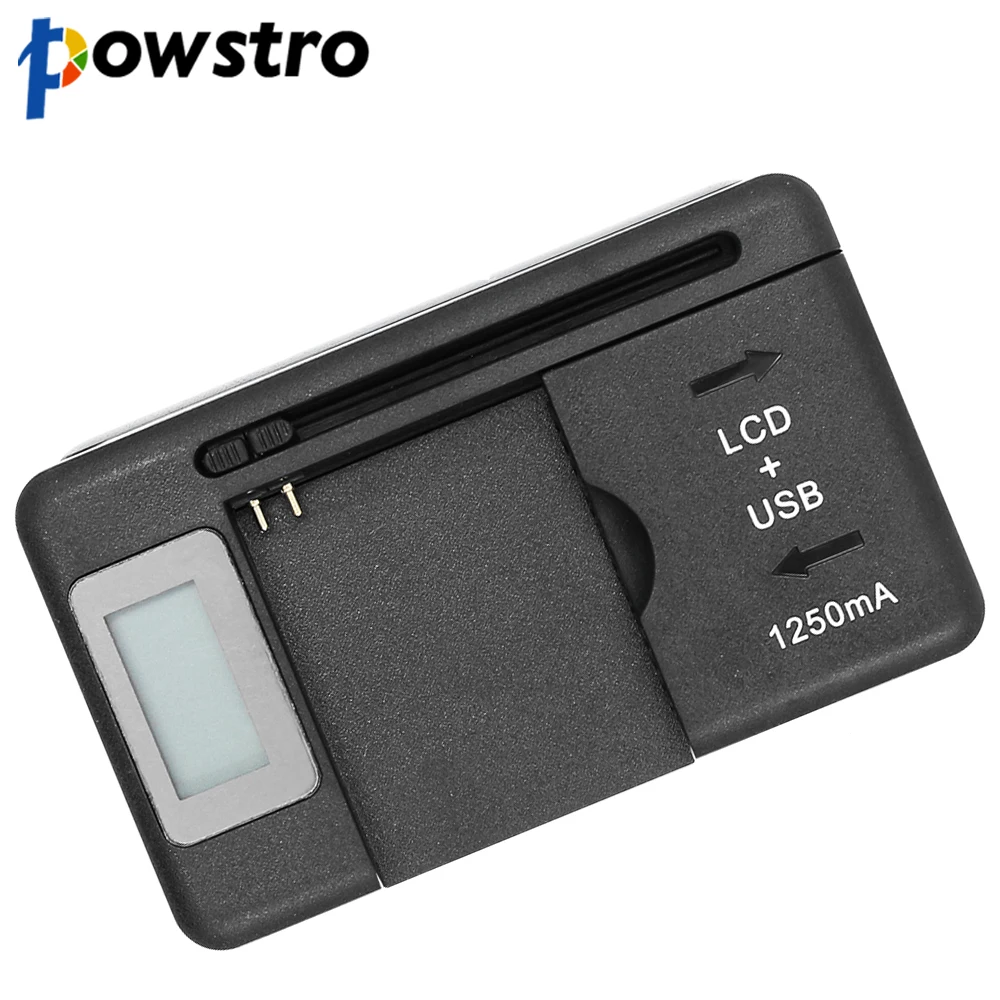 Powstro Universal Mobile Battery Charger LCD Indicator Screen For Cell