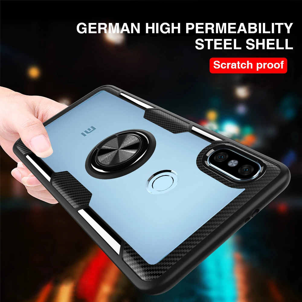 

Phone Case For Xiomi Xiaomi mi 8 Lite Case 360 Clear Magnetic Ring Acrylic Cover For Redmi note 5 Pro Case mi 8 SE Coque Fundas