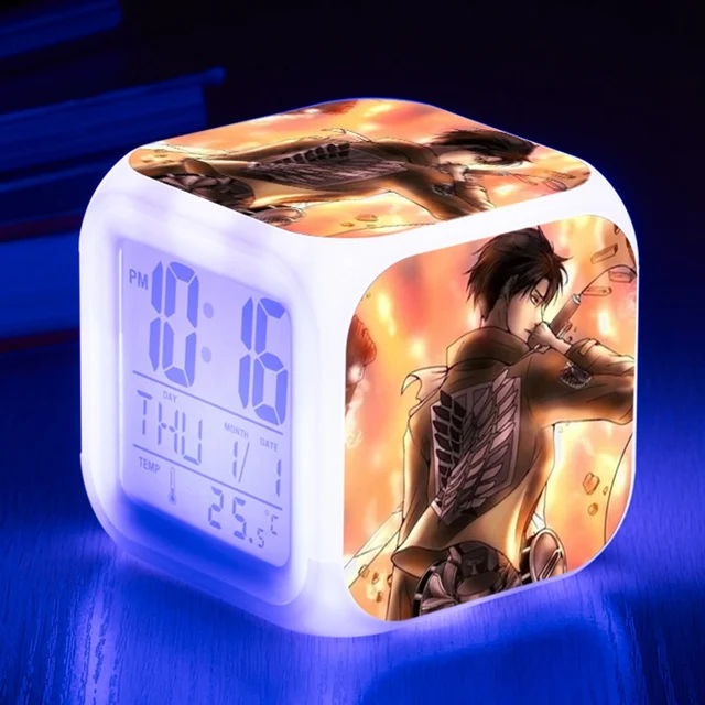 Kids wekker Gift Alarm Clock Cartoon Attack On Titan3 digital Alarm