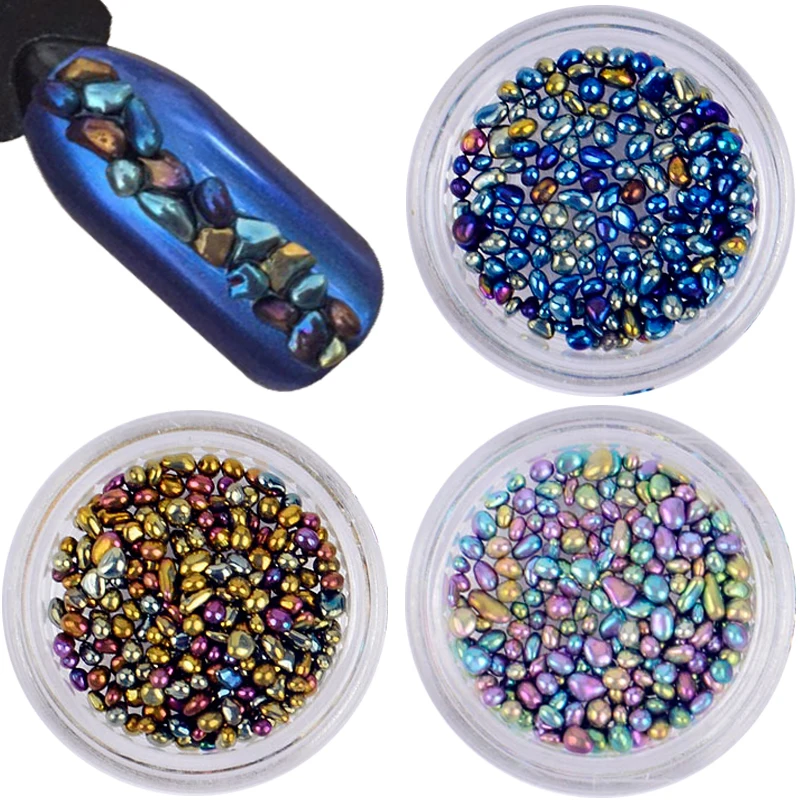 

Chameleon Stone 3D Nails Rhinestone Small Irregular Beads Manicure 1 Box 4g Nail Art Decoration For Women DIY Nail Beauty
