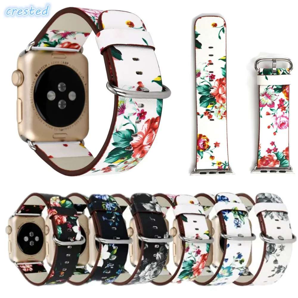 

genuine leather watch strap for apple watch band 42 mm/ 38 wristwatch Bracelet for iwatch band 1/2 Edition with adapter
