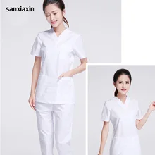Новая Больничная белая тонкая медицинская одежда хирургические скрабы медицинская форма Женская лабораторная одежда Стоматологический Хирургический костюм наборы