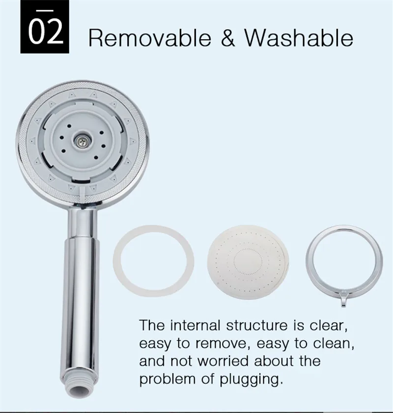 1 шт. Mrosaa Ванная комната Showerhead 3 режима ABS Круглый ручной регулируемый Насадки для душа SPA давление фильтрованная вода экономии опрыскиватель