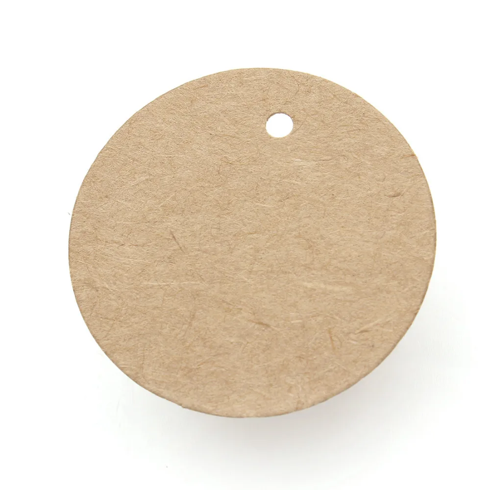 100pcs/lot (40mm No String) Round Kraft Blank Gift Tag Kraft Round Hang Price Tags Jewelry