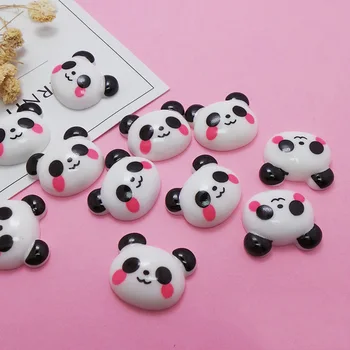 

50Pcs/Lot Resin Cute Mini Panda Head Crafts Flatback Cabochon Scrapbooking Decorations Fit Hair bow Phone Embellishments Diy