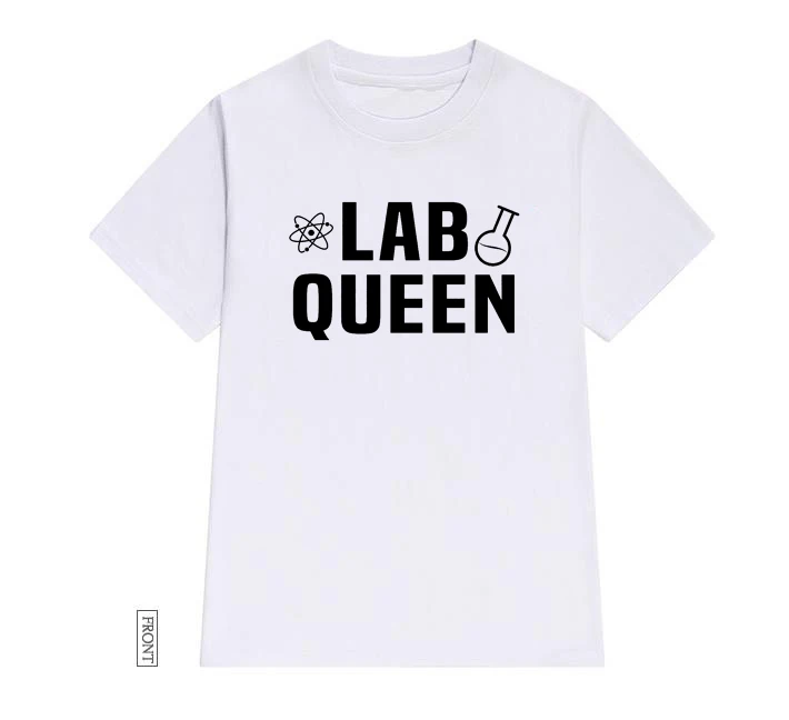 Женская хлопковая Футболка Lab Queen Science повседневная забавная футболка для девушек