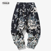 Индийские Непальские свободные льняные брюки Китай Дракон узор хлопок льняные брюки мужские мягкие натуральные льняные штаны эластичный пояс удобные